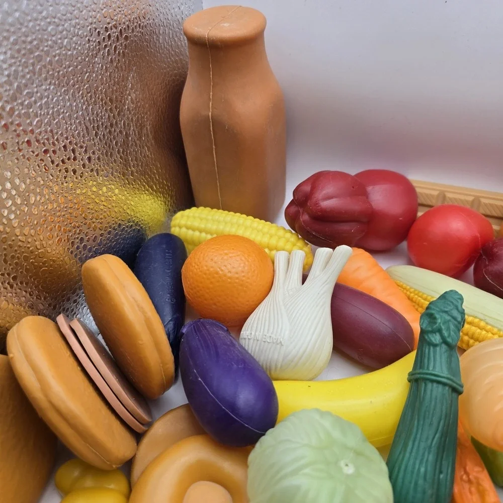 Vintage Plastic‎ Food Items Lot Of 67 Fruit, Veggies Ect